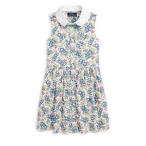Polo Ralph Lauren Big Girls Floral Cotton Oxford Shirtdress Size 16